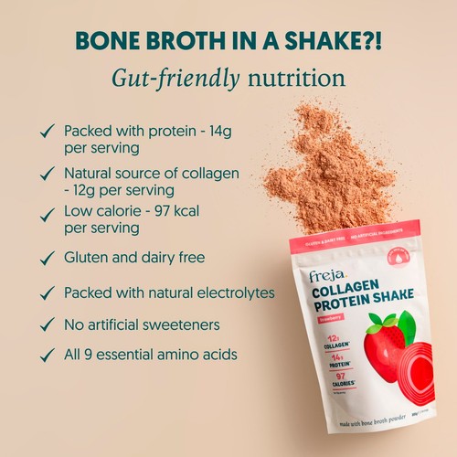 Freja Collagen Protein Strawberry Shake thumbnail 4