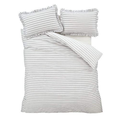 Style Sisters Frill Stripe King Duvet Set thumbnail 6