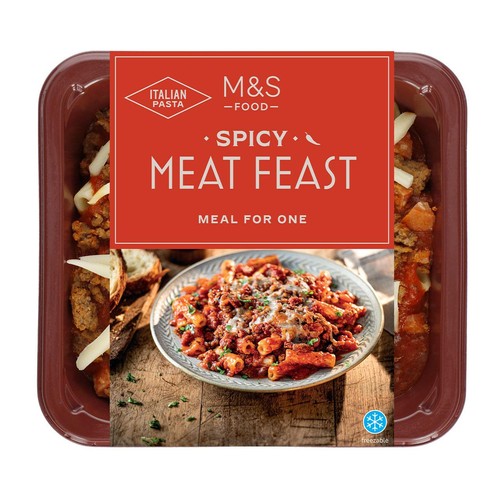 M&S Spicy Meat Feast Pasta Serves 1