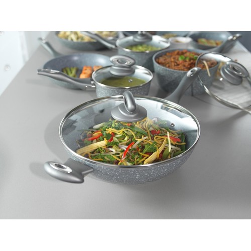 Salter Marblestone 28cm Wok Grey thumbnail 6