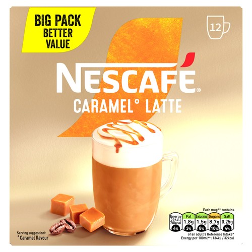 Nescafe Caramel Latte Instant Coffee 12 sachets thumbnail 2