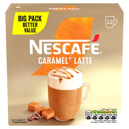 Nescafe Caramel Latte Instant Coffee 12 sachets thumbnail 3