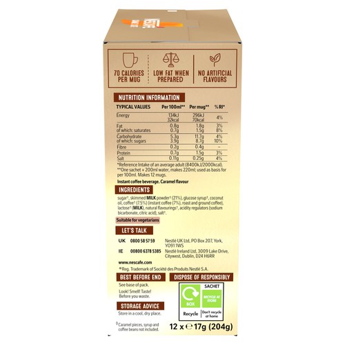 Nescafe Caramel Latte Instant Coffee 12 sachets thumbnail 10