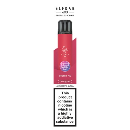 Elfbar Vape 600 Rechargeable Prefilled Kit - Cherry Ice