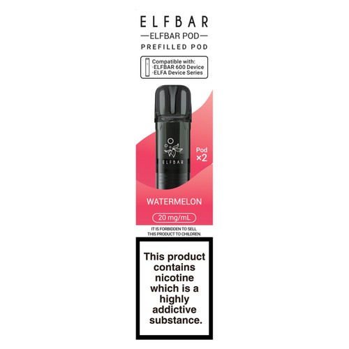 Elfbar Vape 600 Replacement Pods x2 - Watermelon