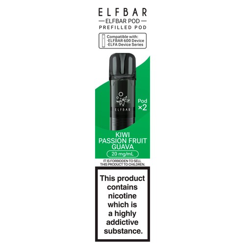 Elfbar Vape 600 Replacement Pods x2 - Kiwi Passionfruit Guava