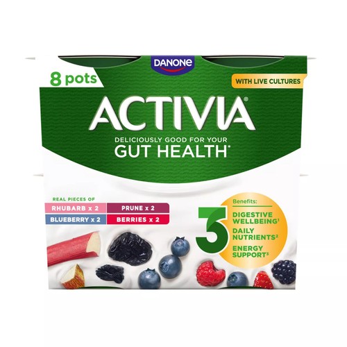 Activia Rhubarb Prune Blueberry Berries Multipack Fruit Yoghurt thumbnail 2