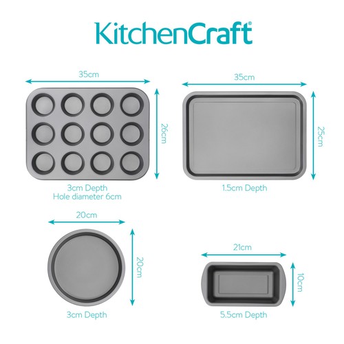 KitchenCraft Four Piece Bakeware Set, Gift Boxed thumbnail 2