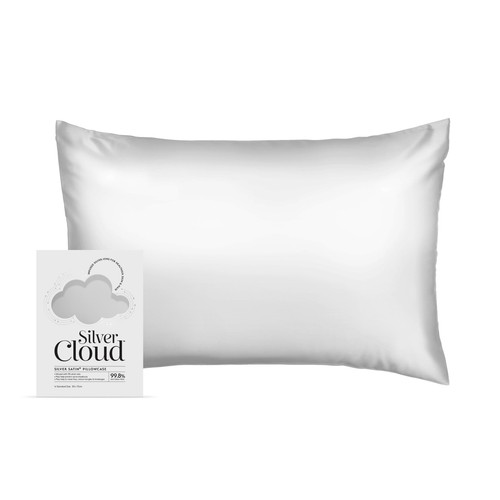 Silver Cloud Silver Satin Pillowcase Infused with Silver Ions