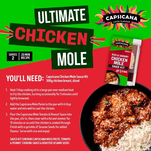 Capsicana Mexican Chicken Mole Cooking Sauce Kit thumbnail 3