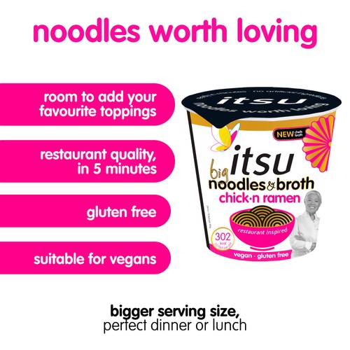 itsu BIG chickn ramen instant noodles & broth pot thumbnail 2