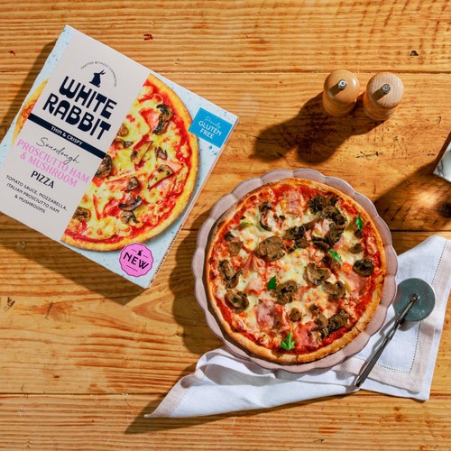 White Rabbit Gluten Free Sourdough Proscuitto Ham & Mushroom Pizza thumbnail 5