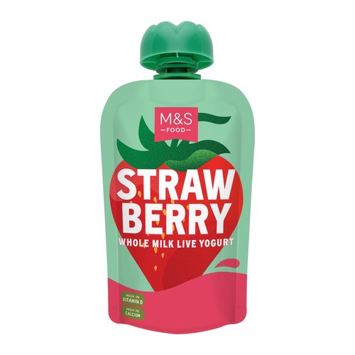 M&S Strawberry Whole Milk Live Yogurt