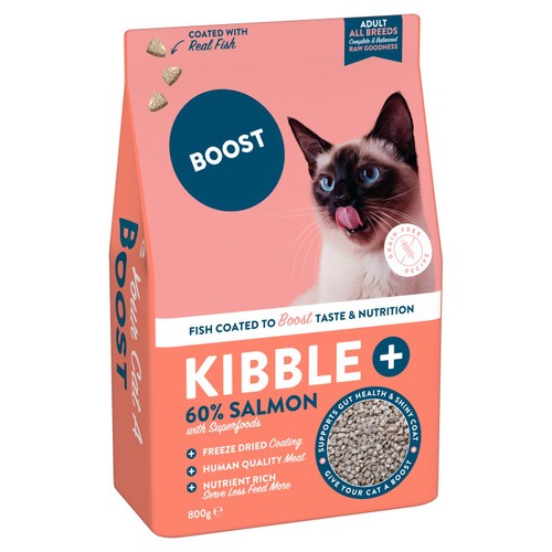 Boost Pet Kibble Plus Freeze Dried Coated Salmon for Cats thumbnail 2