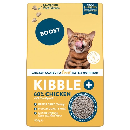 Boost Pet Kibble Plus Freeze Dried Coated Chicken for Cats
