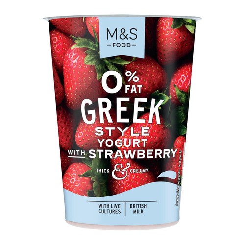 M&S 0% Fat Greek Style Yogurt with Strawberry thumbnail 2