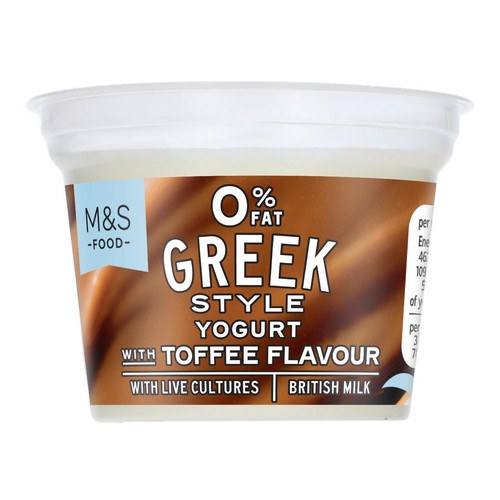 M&S 0% Fat Greek Style Yogurt with Toffee Flavour thumbnail 2