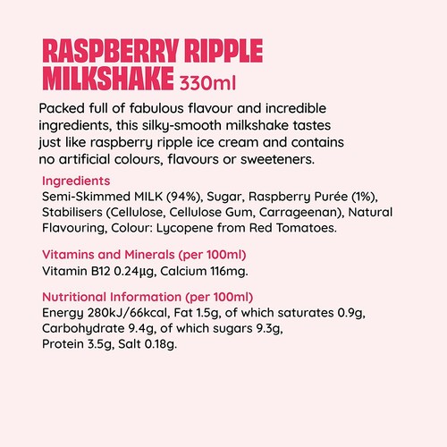 Shaken Udder Raspberry Ripple Flavoured Milkshake thumbnail 4