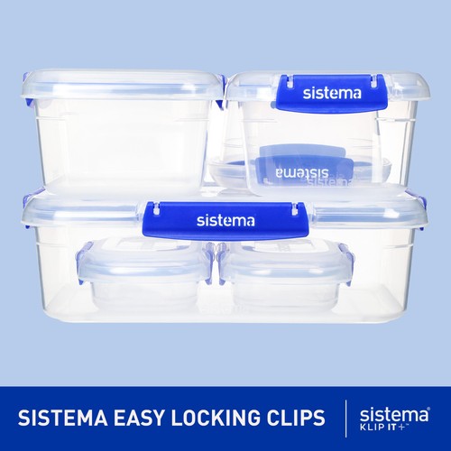 Sistema Klip It Plus Food Containers Starter Set 6 Pack Airtight thumbnail 2