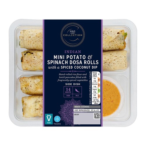 M&S Collection Mini Potato & Spinach Dosa Rolls thumbnail 3