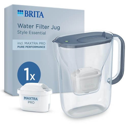 BRITA Style Essential Water Filter Jug Stone Blue