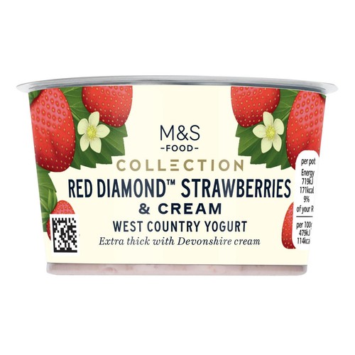 M&S Collection Red Diamond Strawberries & Cream West Country Yogurt thumbnail 3