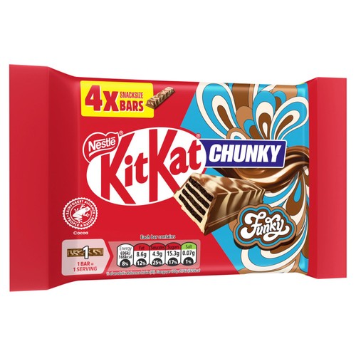 Kit Kat Chunky Funky Chocolate Bar 4 Pack Multipack thumbnail 3