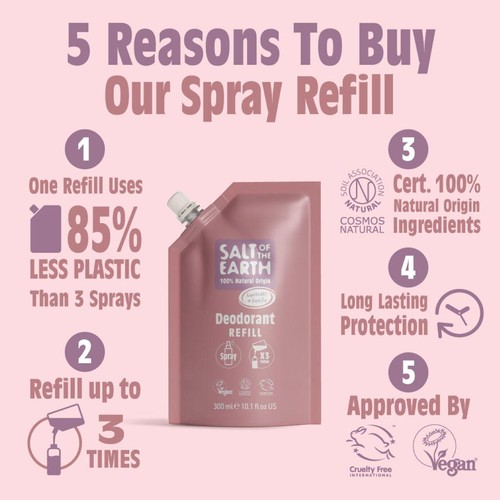 Salt of the Earth Natural Deodorant Spray Refill Lavender & Vanilla thumbnail 2