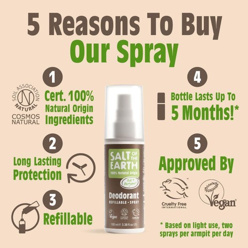 Salt of the Earth Natural Deodorant Spray Oud & Bergamot thumbnail 2