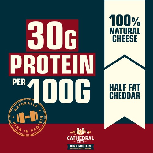 Cathedral City High Protein Half Fat Grated Cheddar Cheese thumbnail 2