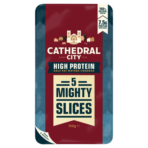 Cathedral City High Protein Half Fat Cheddar Cheese 5 Slices