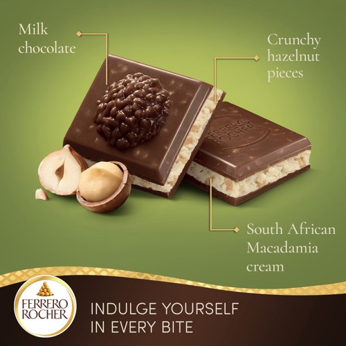 Ferrero Rocher Milk Chocolate with Hazelnut & Macadamia Bar thumbnail 2