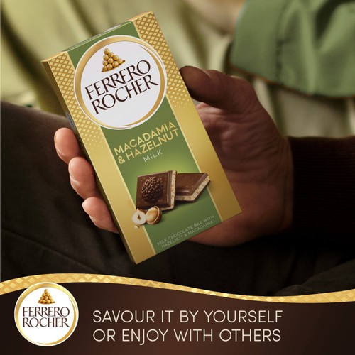 Ferrero Rocher Milk Chocolate with Hazelnut & Macadamia Bar thumbnail 3