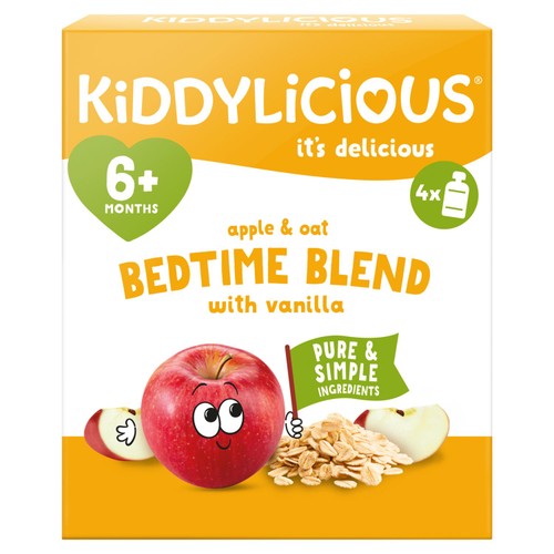 Kiddylicious Pouches Apple & Oat Bedtime Blend with Vanilla Multipack