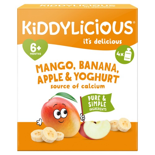 Kiddylicious Pouches Mango, Banana & Apple Multipack