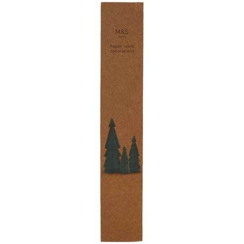 M&S Paper Tree Room Christmas Decorations, Green thumbnail 4