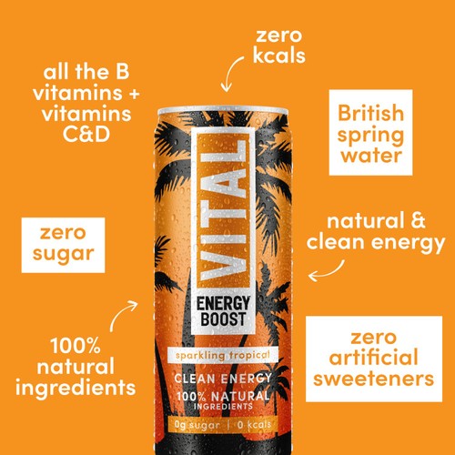 Vital Drinks Natural Energy Sparkling Tropical thumbnail 3