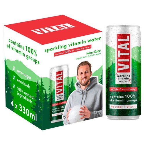 VITAL Drinks Sparkling Apple & Raspberry Vitamin Water