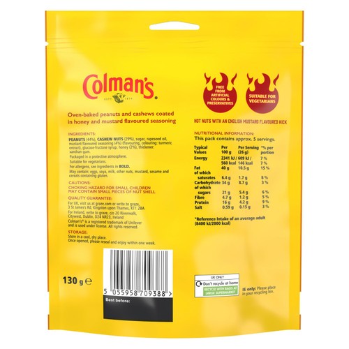 Colmans Honey & Mustard Flavoured Peanuts & Cashews thumbnail 6