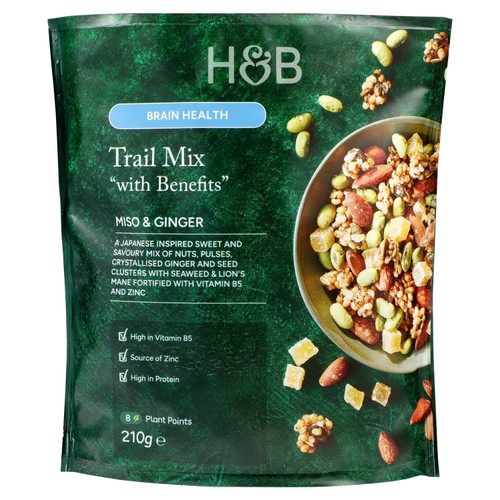 Holland & Barrett Brain Health Trail Mix "With Benefits" Miso & Ginger