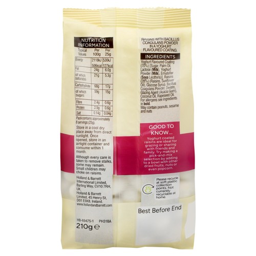 Holland & Barrett Yoghurt Flavoured Coated Raisins thumbnail 2