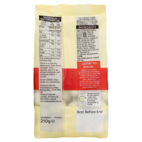 Holland & Barrett Yoghurt Flavoured Coated Cranberries thumbnail 2