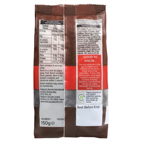 Holland & Barrett Dark Chocolate Cranberries thumbnail 2