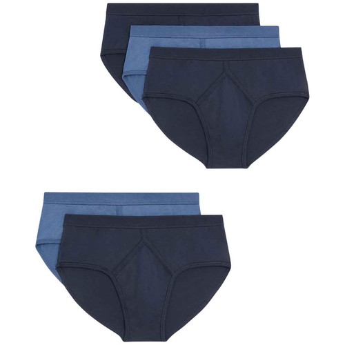 M&S Mens Essential Cotton Briefs, 2XL, Navy/Blue