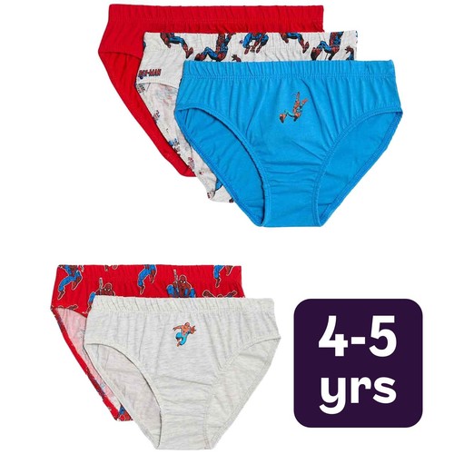 M&S Pure Cotton Spider-Man Briefs, 4-5 Years, Multi
