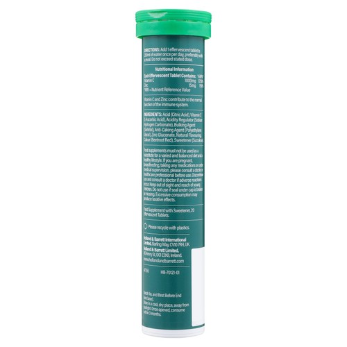 Holland & Barrett High Strength Effervescents Vit C & Zinc Blackcurrant thumbnail 2