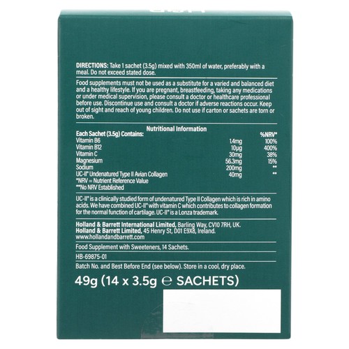 Holland & Barrett UC-II Collagen Powder Sachets Orange Flavour thumbnail 2