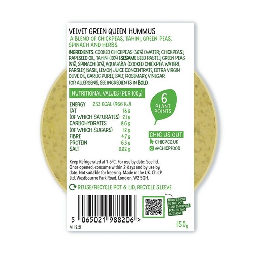 ChicP Velvet Green Queen Hummus thumbnail 5