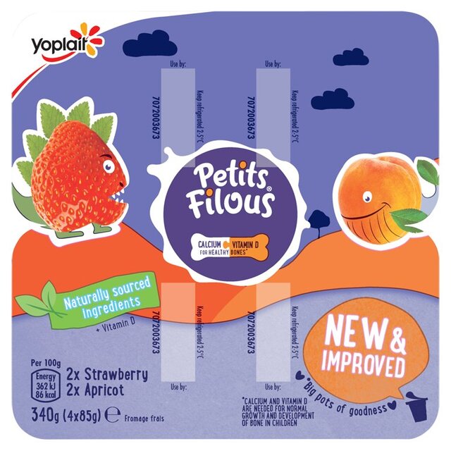 Petits Filous Kids Strawberry & Apricot Yoghurt Pots thumbnail 2