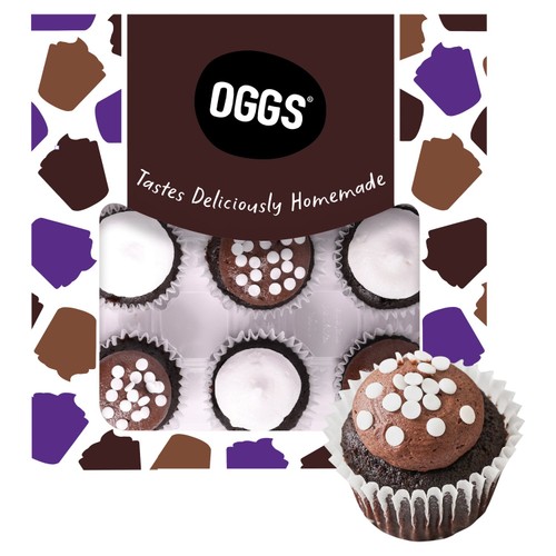 OGGS Chocolate and Vanilla Iced Chocolate Cupcakes Mini